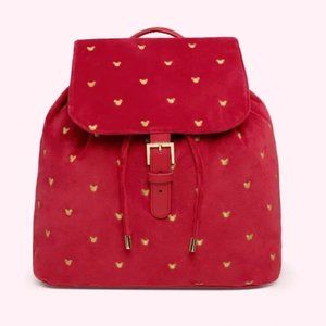 Stoney Clover Lane Flap Backpack (Disney) - Red Velvet w/ hearts